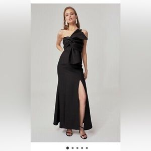 NWT C/Meo Collective Each Other Dress, Gown Black One Shoulder